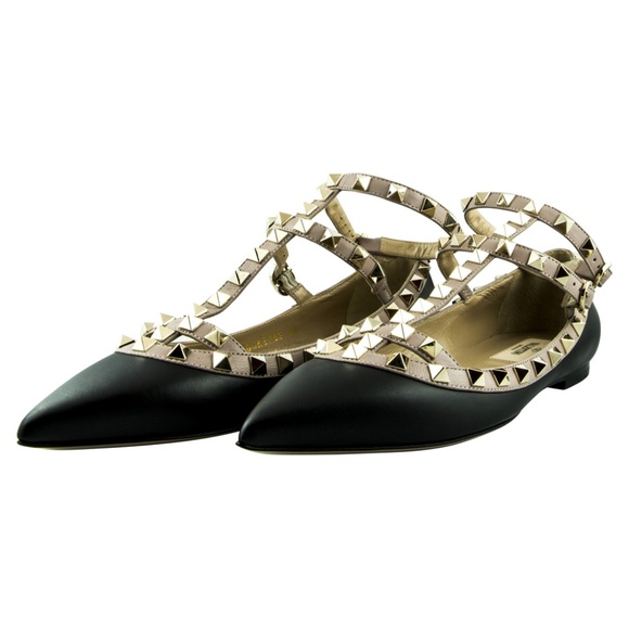 valentino flat shoes black